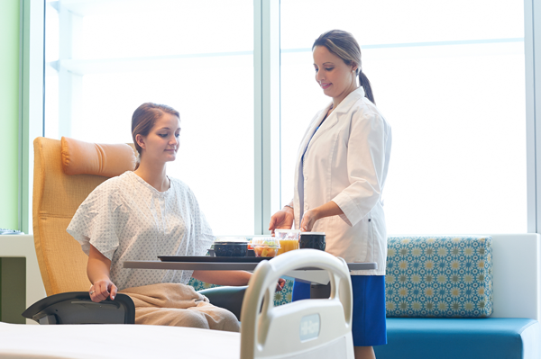 Patients can enjoy restaurant style food service in Morrison Client Hospitals